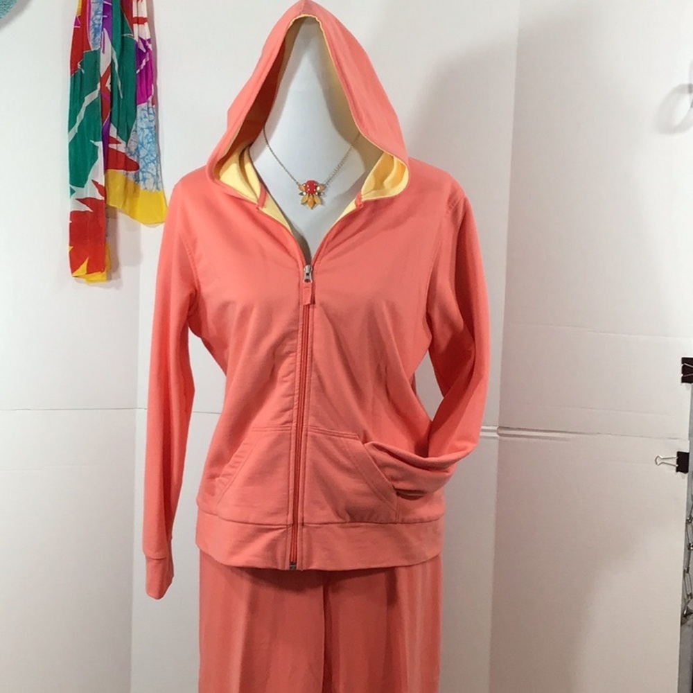 Talbots creamsicle orange 2pc lounge pants set